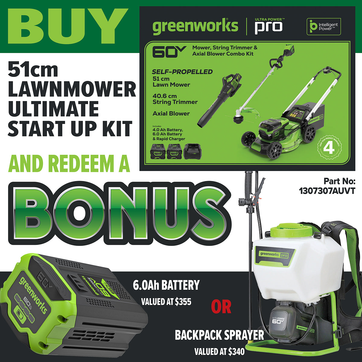 Greenworks 60V Ultimate Start Up Kit