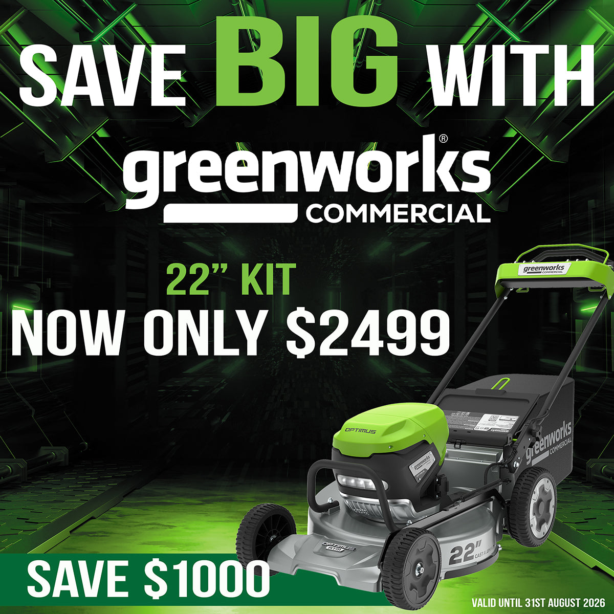 Greenworks 82V Optimus 22" ATM Self-Propelled Lawn Mower - KIT