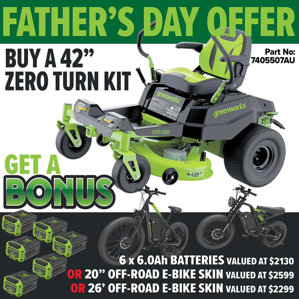 Greenworks 60V Pro 42" Zero Turn Lawn Mower Kit - CRZ426 Gen 1.5