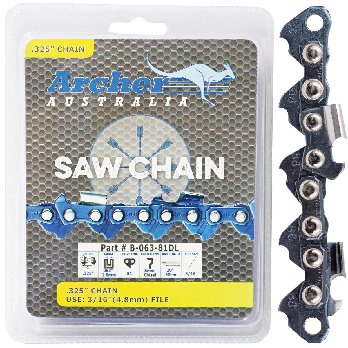 Archer Chain Reel - .325", .063", 25ft, Semi Chisel, Ripping