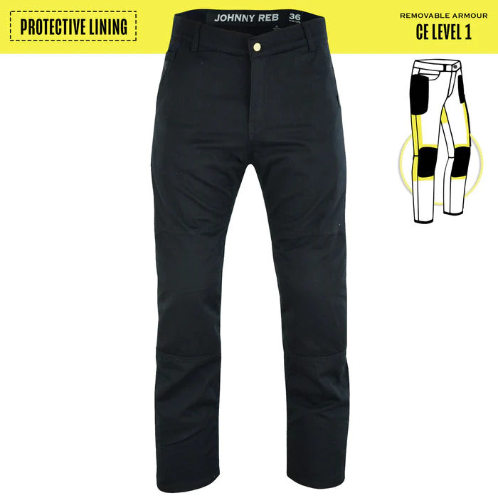 Johnny Reb Men'S Carpenter Protective Motorcycle Jeans - Black - 32