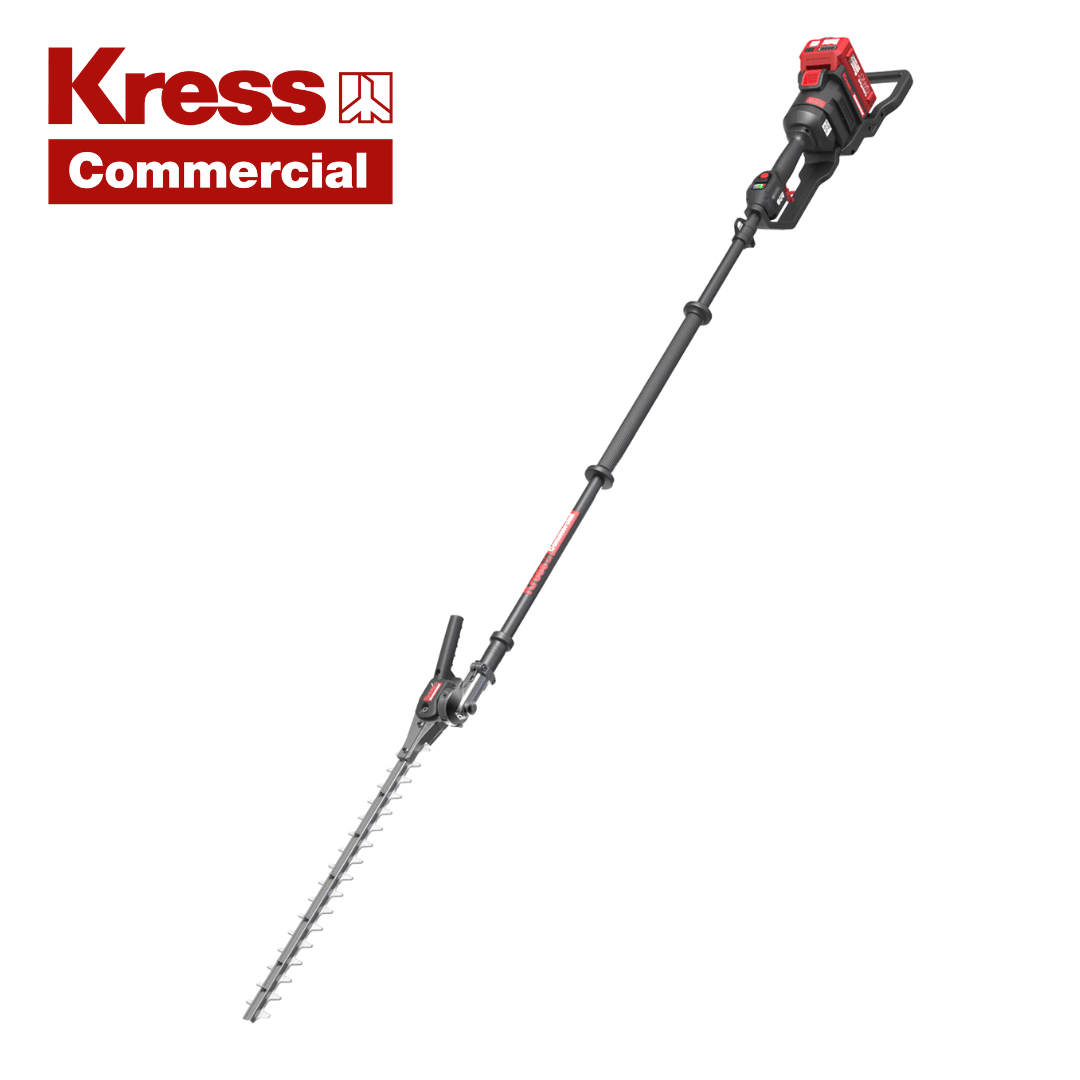 Kress 60V Commercial 55 cm Long Shaft Articulating (145°) Pole Hedge Trimmer
