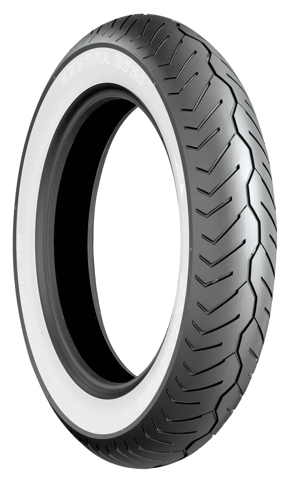 Bridgestone Exedra G721 White Wall Radial Front Tyre 130/90-16 M/C 67H Tube Type (Kawasaki VN900B)