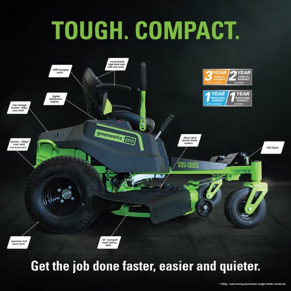 Greenworks 60V Pro 42" Zero Turn Lawn Mower Kit - CRZ426 Gen 1.5