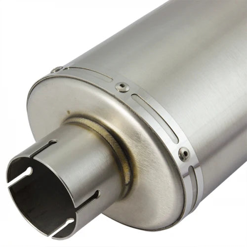 Lextek RP1L Matt Stainless Steel L/H Oval Silencer 51mm