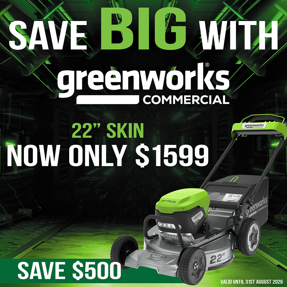 Greenworks 82v Optimus 22" ATM Self-Propelled Lawn Mower - Skin Only