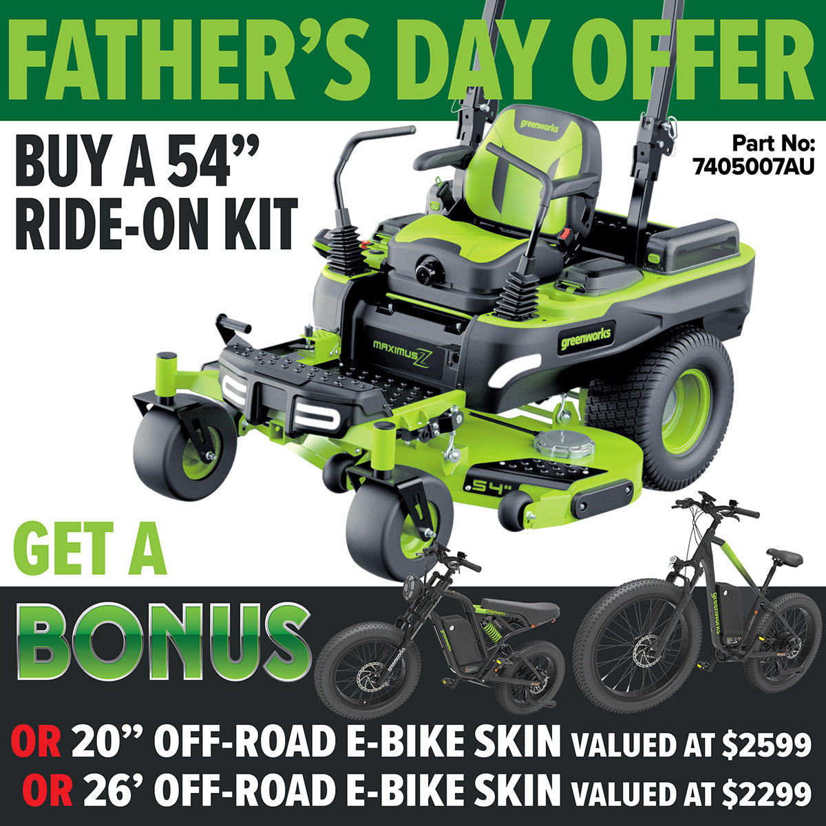 Greenworks 60V MaximusZ 54” Zero Turn Mower Kit