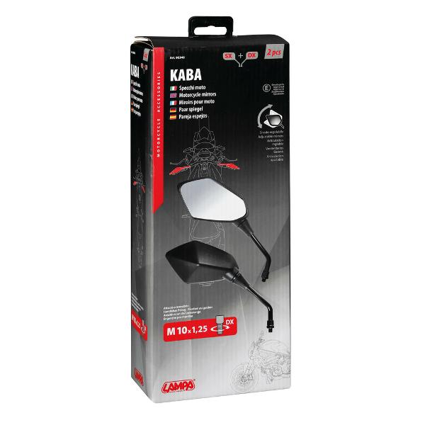LAMPA KABA Mirror 10mm Right Hand Thread Pair Black