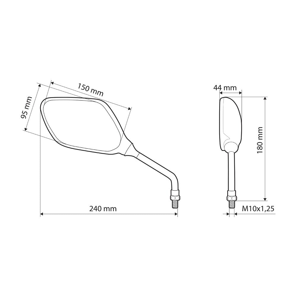LAMPA Mirror SPACE 10mm RH Thread 1 Pair