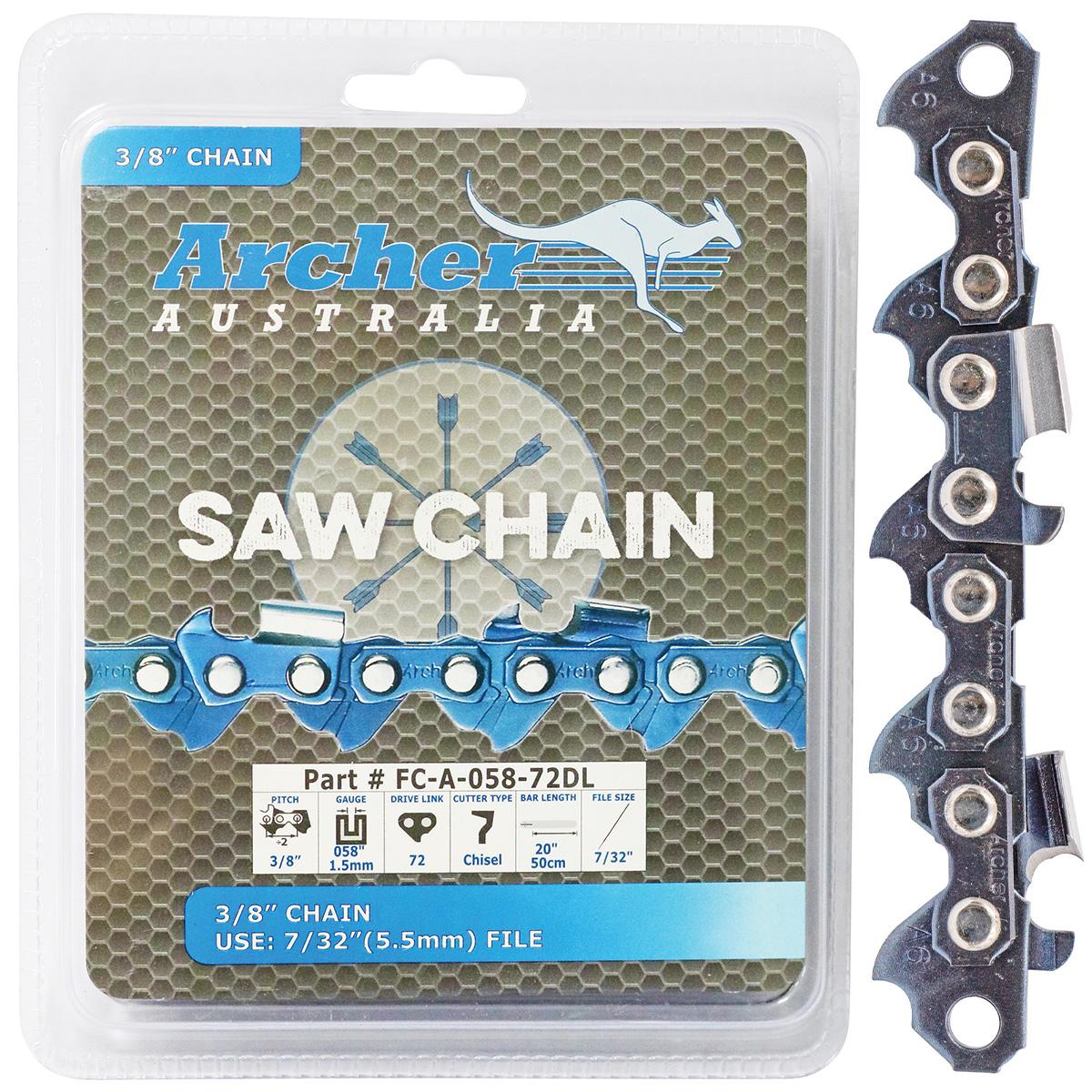 Archer Chain Reel - 3/8", .063", 25ft, Semi Chisel, Ripping