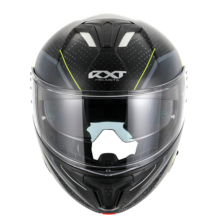 RXT 918 Flip-Up Fusion Matte Black/Grey/Fluro Yellow Helmet  - XXL