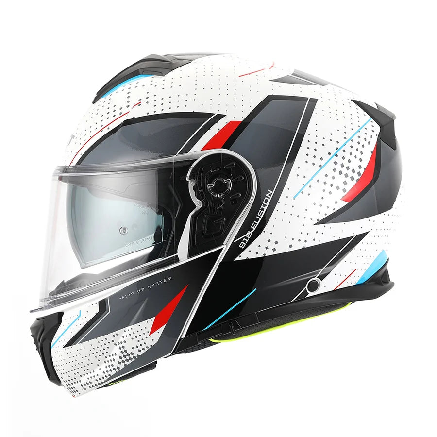 RXT 918 Flip-Up Fusion Gloss White/Black/Red Helmet - XL