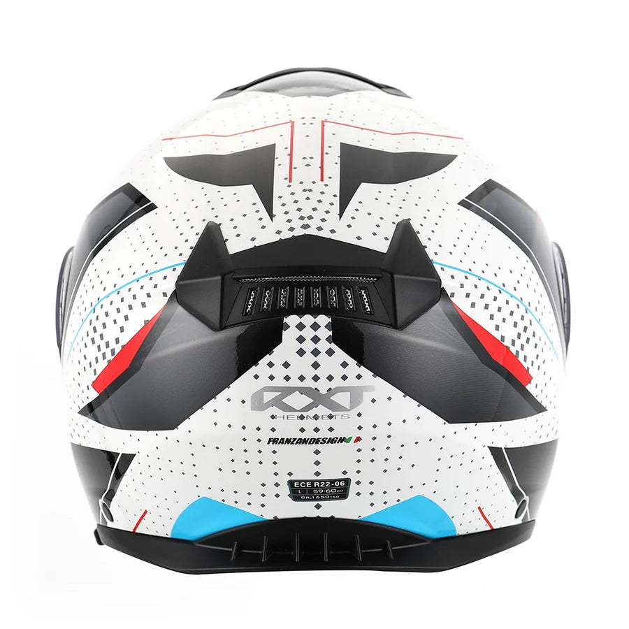 RXT 918 Flip-Up Fusion Gloss White/Black/Red Helmet - MEDIUM