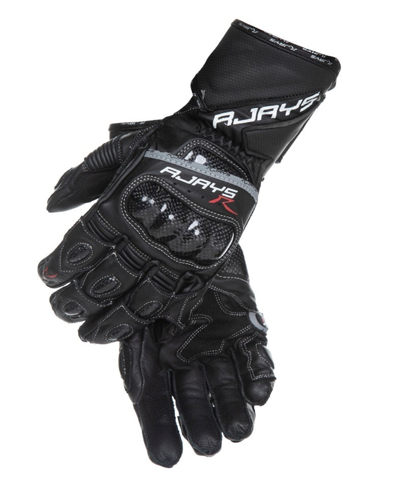 Rjays Long Cobra 2 Carbon Ladies Leather Gloves - Black - Medium