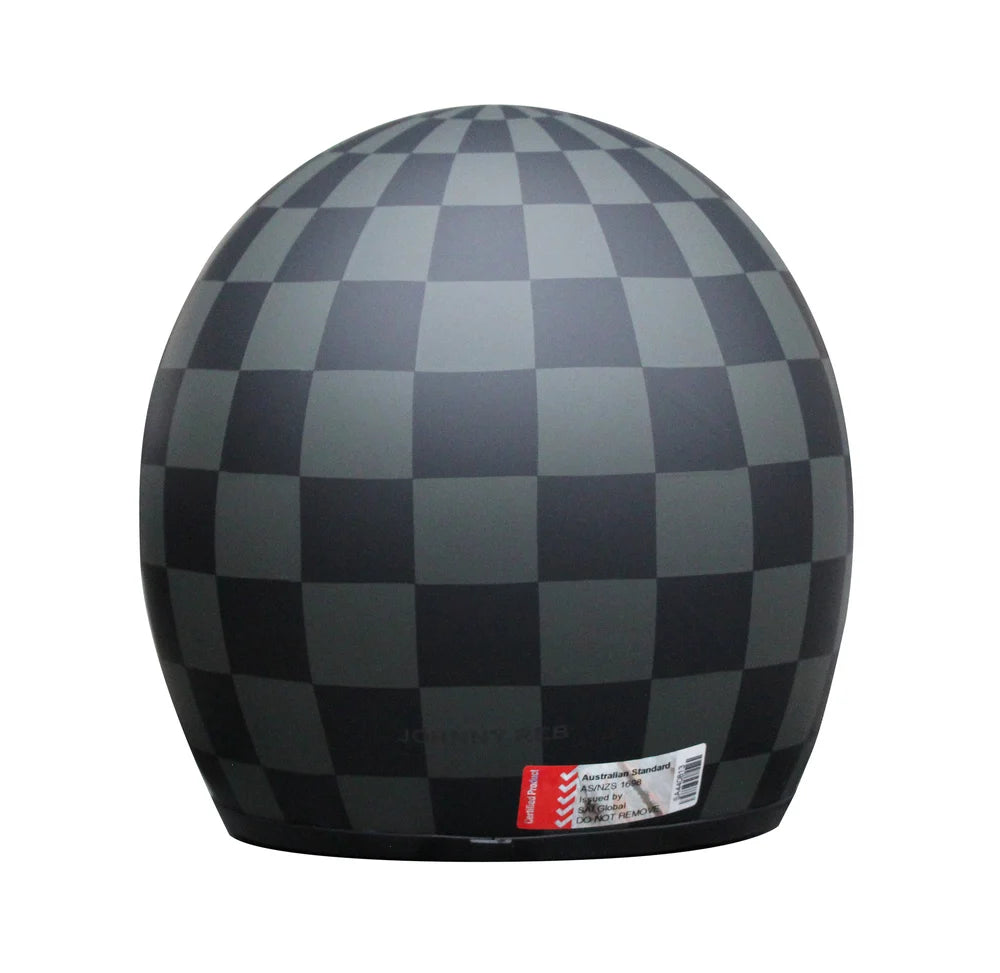 Johnny Reb Burke Motorcycle Helmet Check - X-Large - No Studs