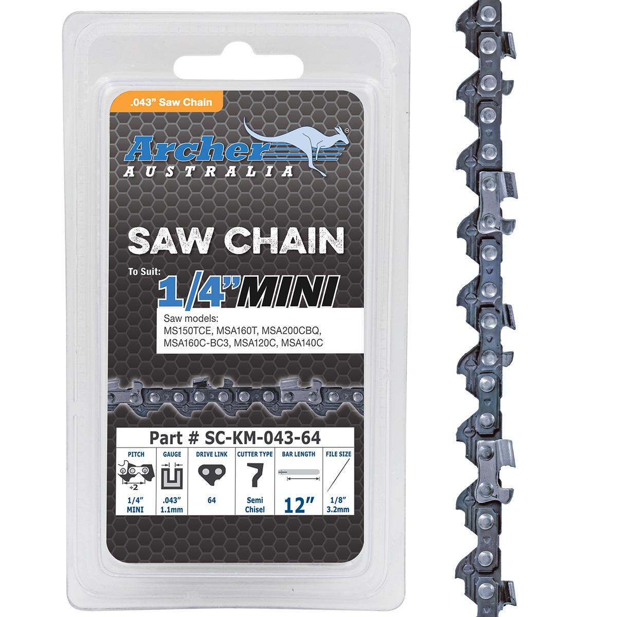 Archer Chain Loop - 1/4" Mini, .043" 64DL, Semi Chisel