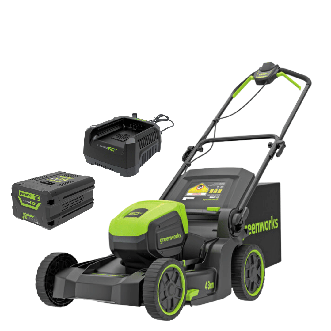 Greenworks 60V Pro Brushless Push Lawnmower Kit (43cm / 17″)