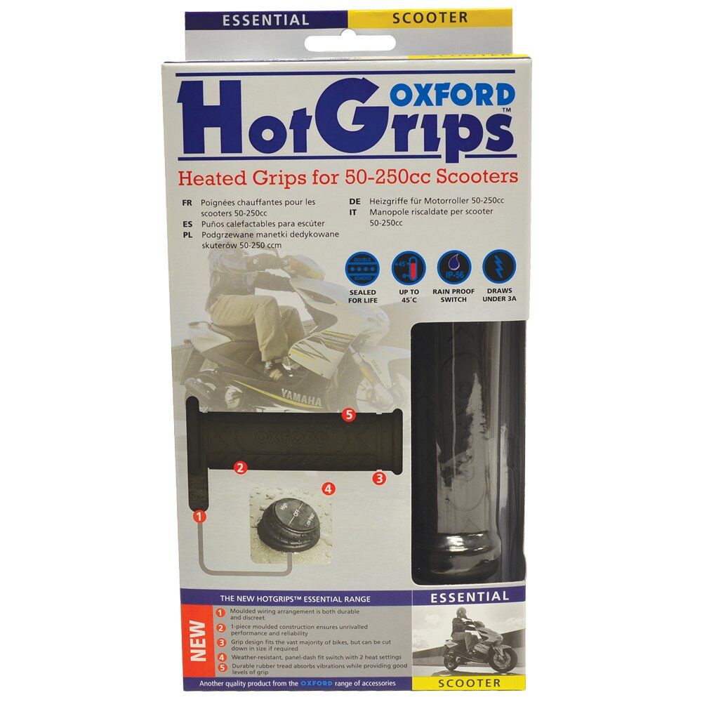 Oxford Scooter / Light Motorcycle Hot Grips - Black