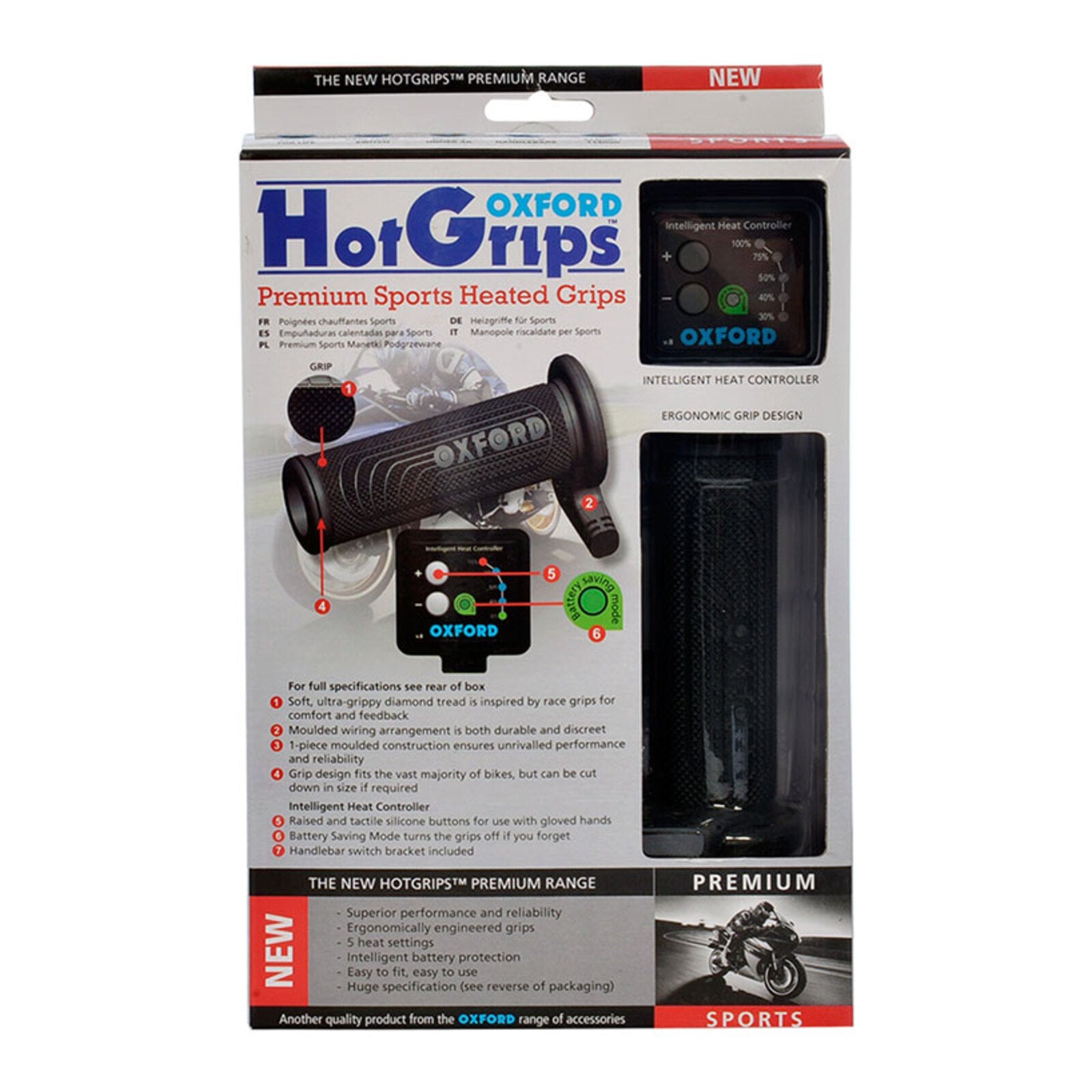 Oxford HotGrips® Premium Sports with V8 Switch