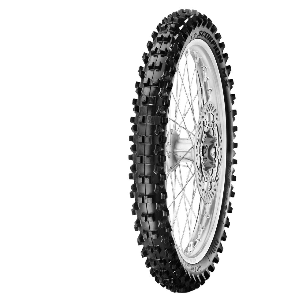 Pirelli Scorpion MX32 Mid Soft Front Tyre 80/100-14 40M NHS Tube Type